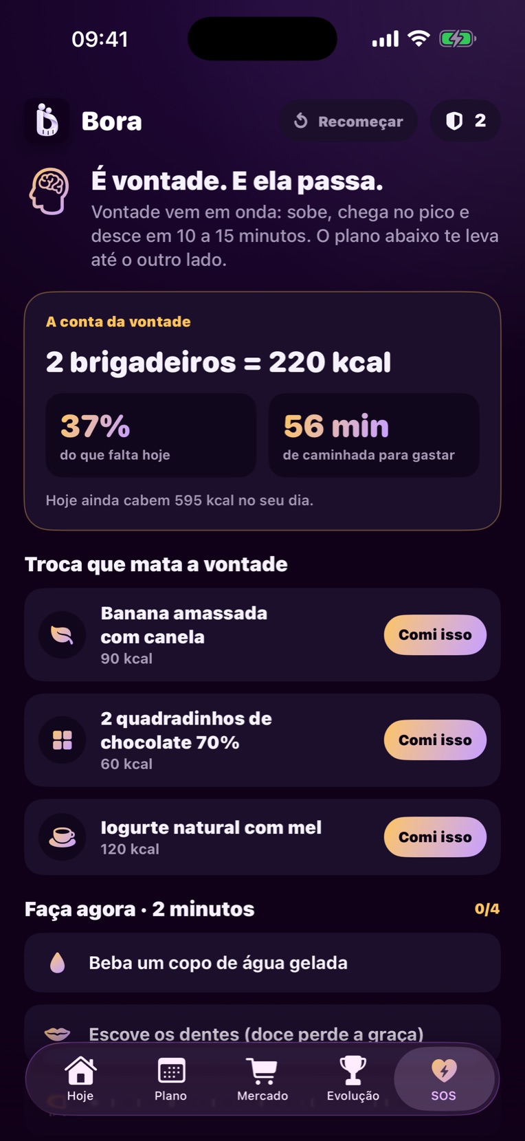 Tela do SOS da vontade